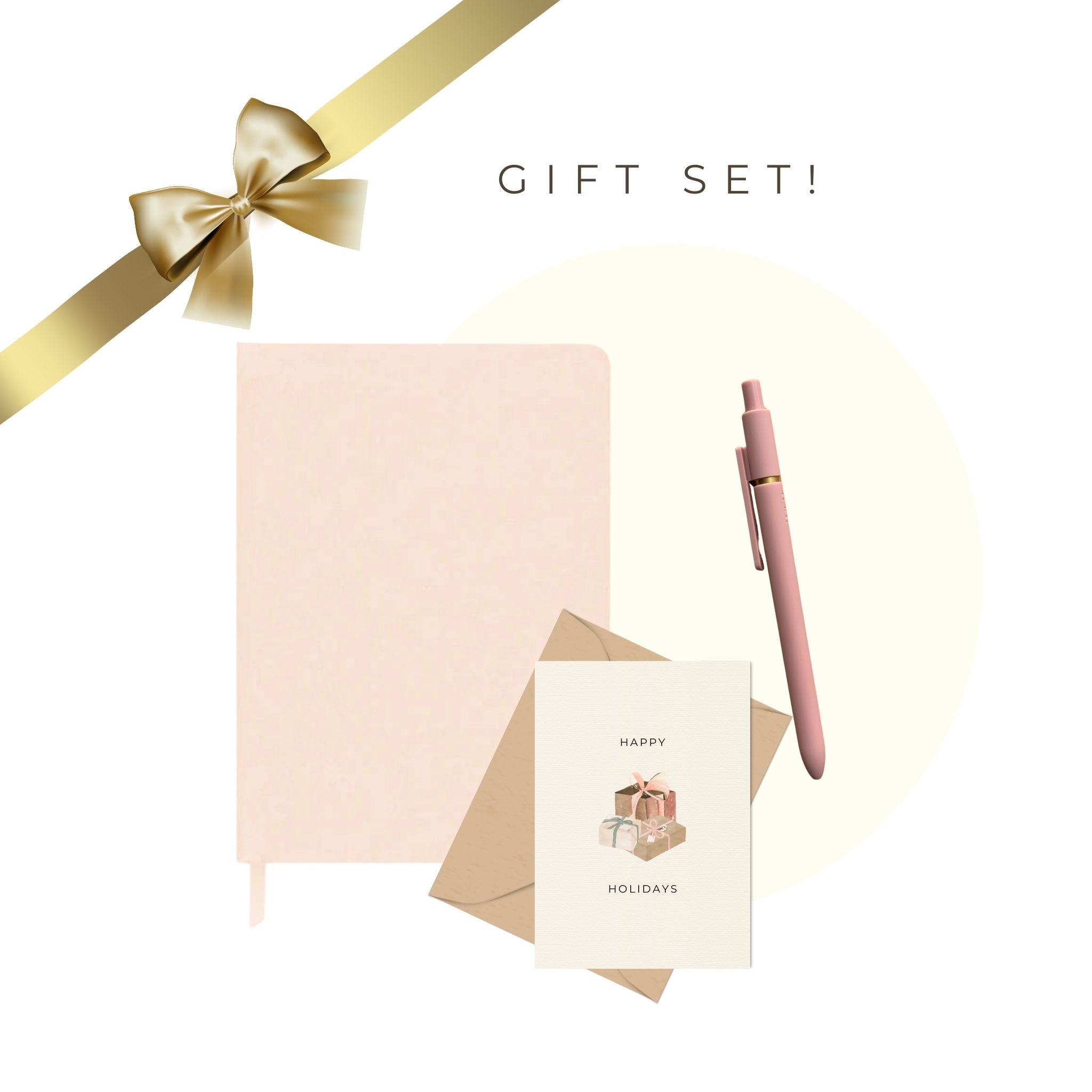 Pale Pink Linen Journal Gift Set