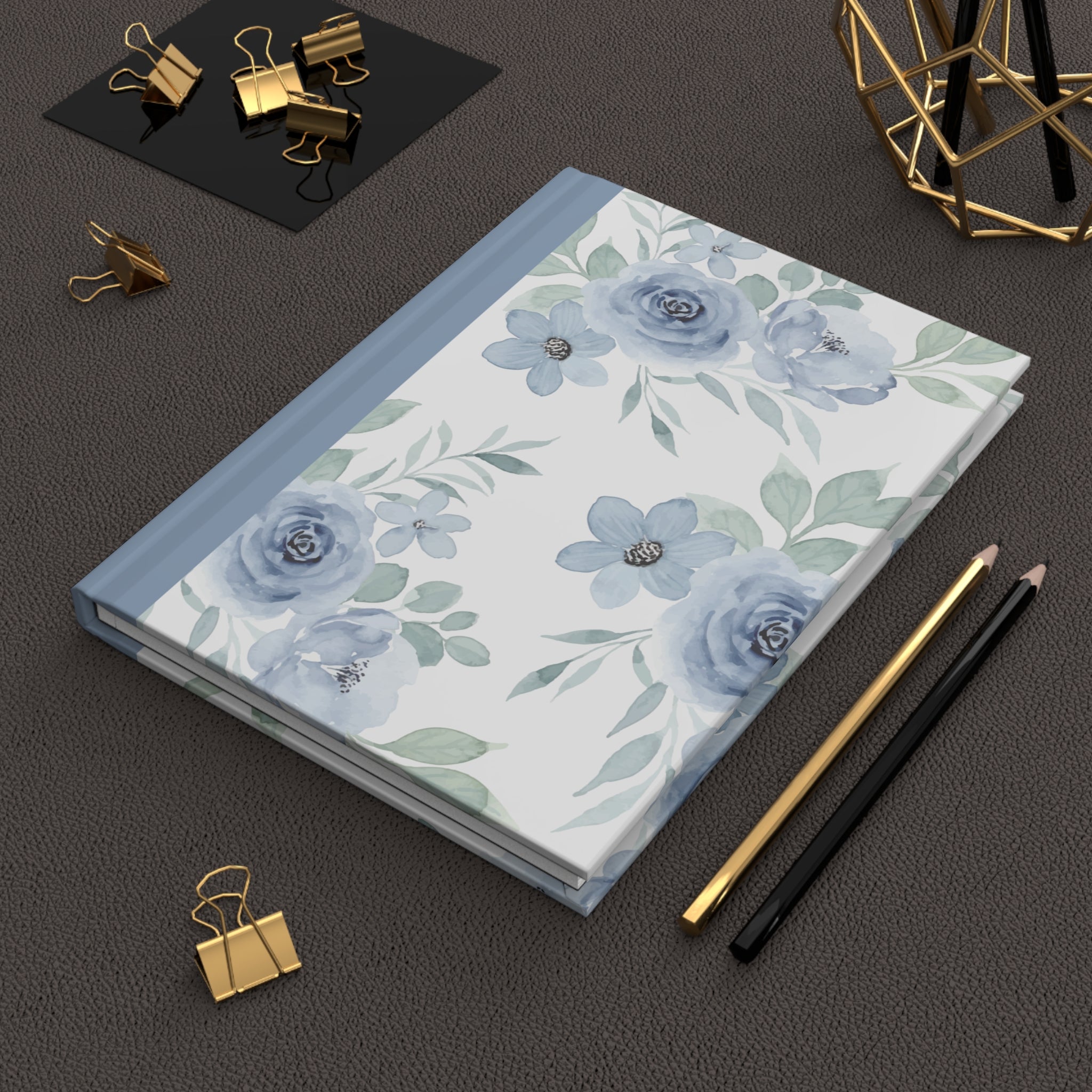 Blue Floral Hardcover Journal (Matte)