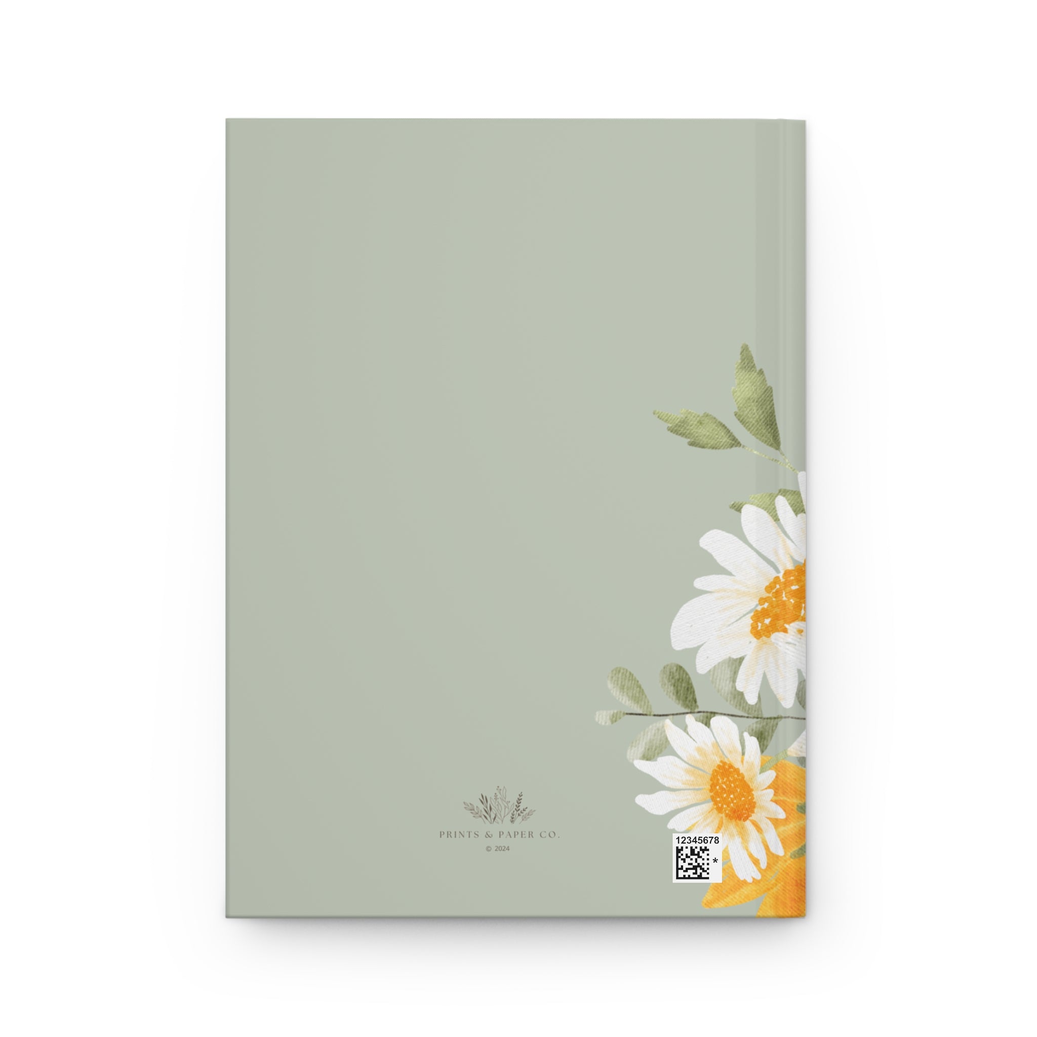 Yellow Floral Hardcover Journal