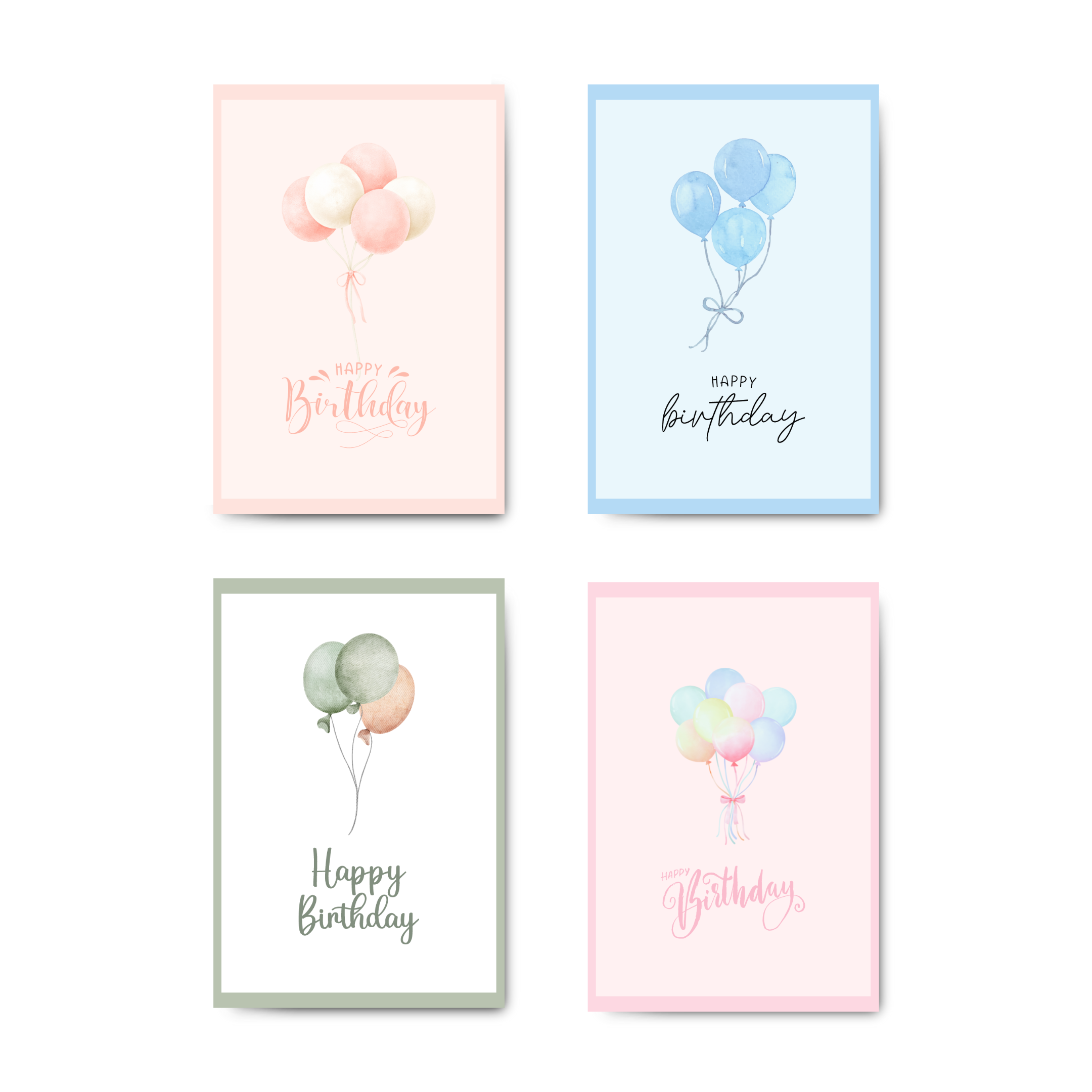 Birthday Balloons Mini Cards