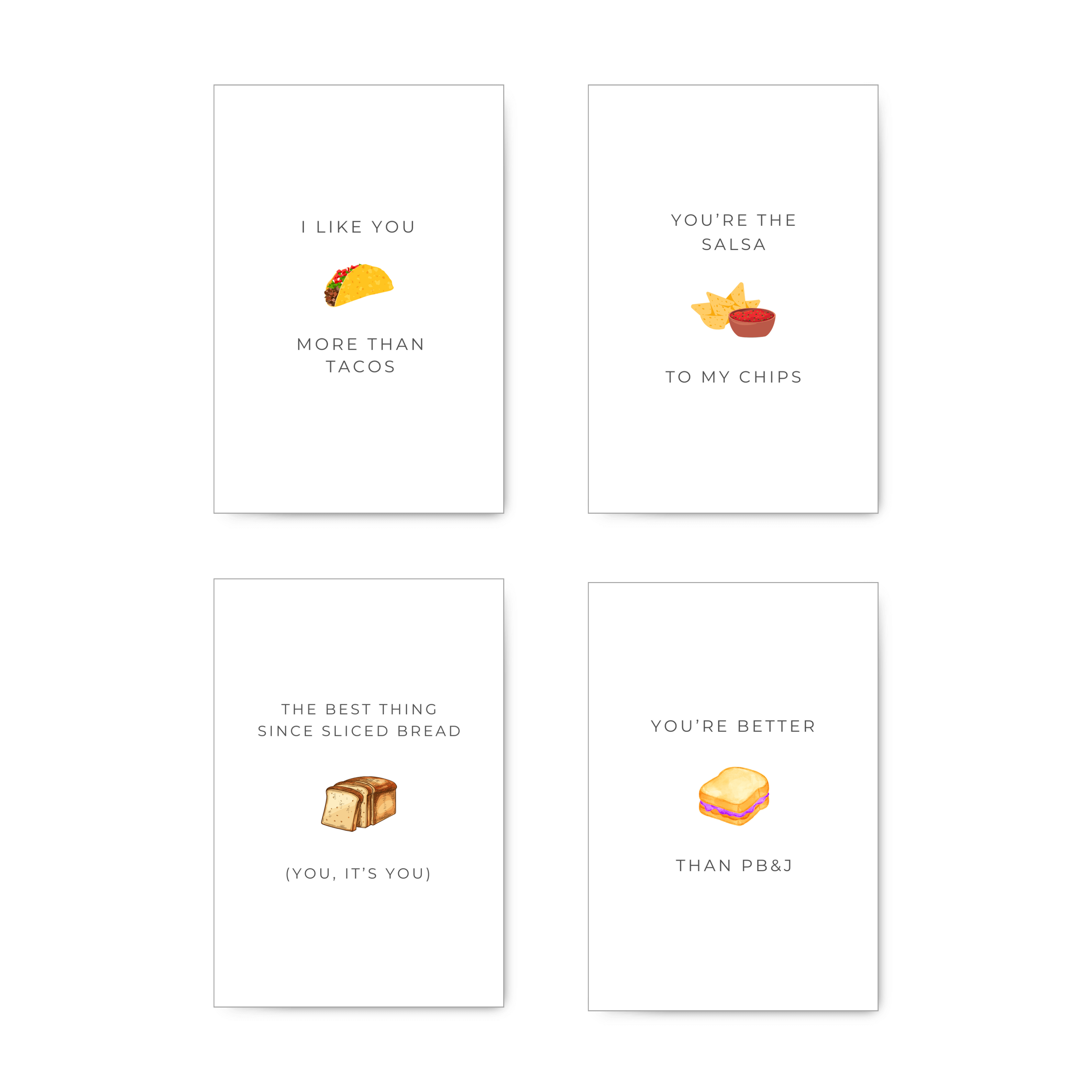 I Like You (Food) Mini Cards