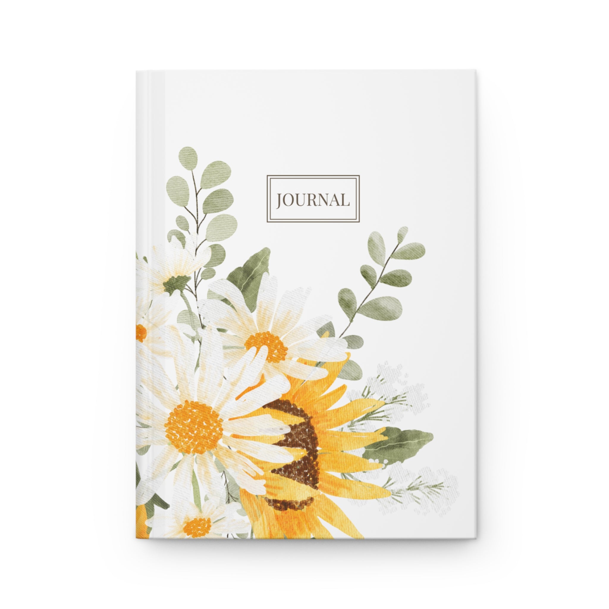 Yellow Floral Hardcover Journal