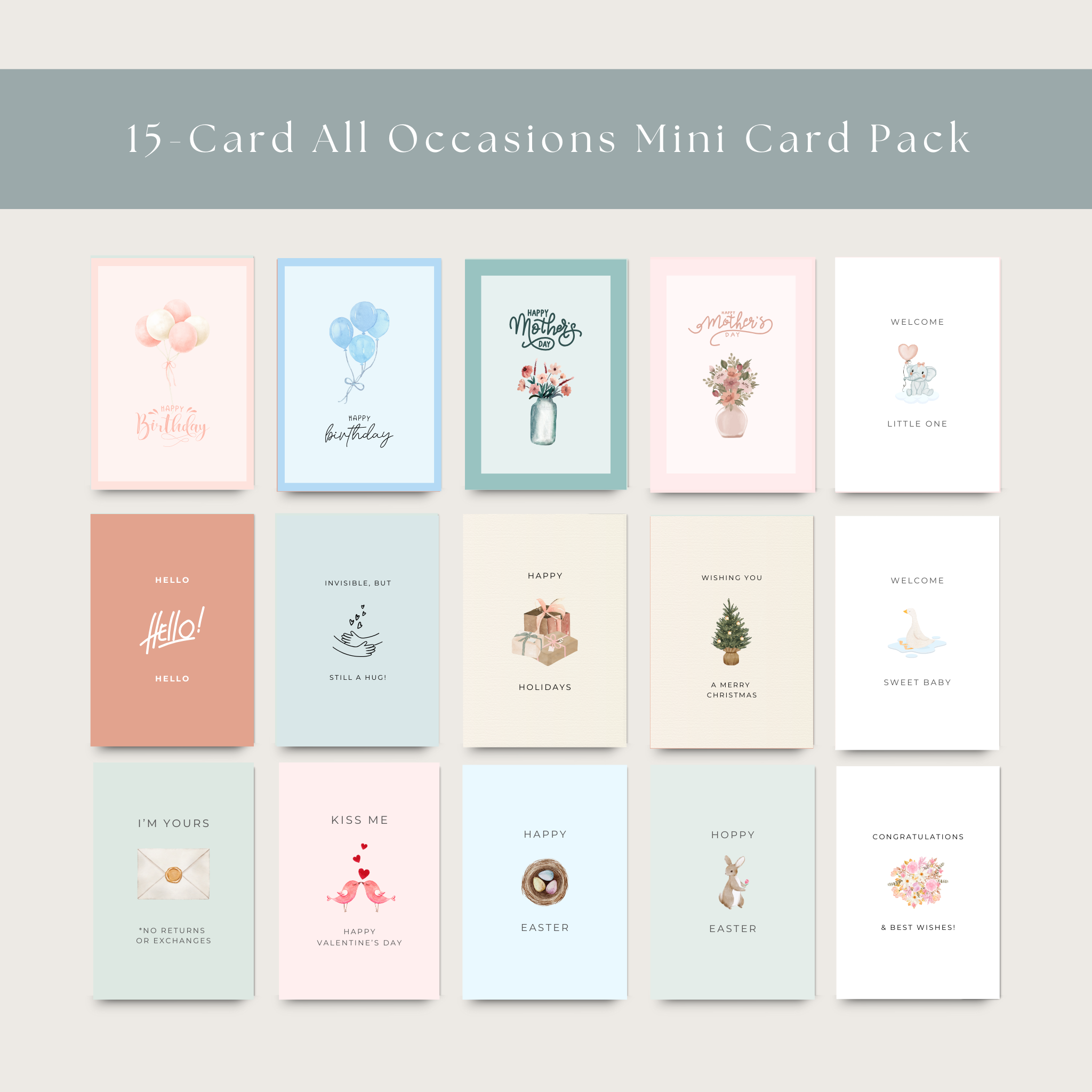 15 mini cards for all occasions